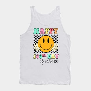 100 Days Of School Retro Smile Teachers Kids Happy 100th Day Tank Top